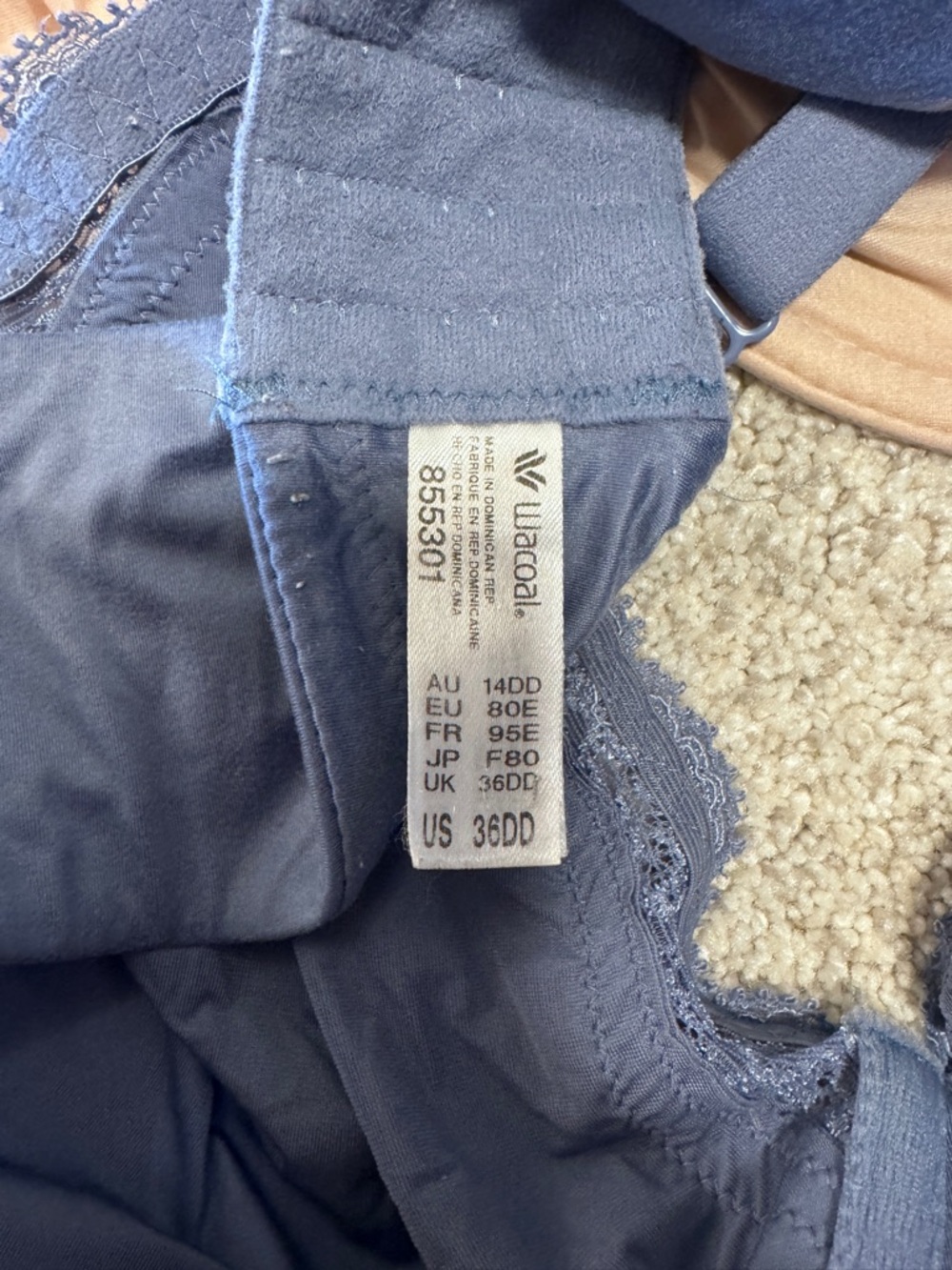 Wacoal Softly Styled Unlined Underwire Bras - BLUE AVAILABLE - Picture 3 of 4